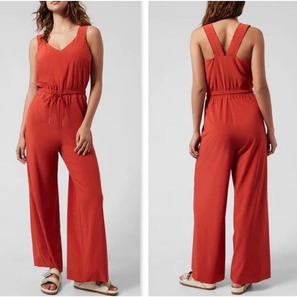 Athleta Savannah Wide Leg Jumpsuit Plus Size 14 Sleeveless Romper - Picture 1 of 10